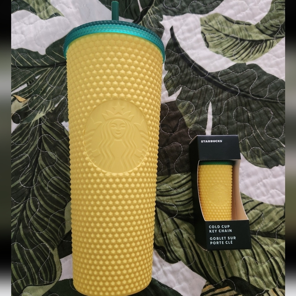 Starbucks Pineapple Venti Tumbler and matching keychain